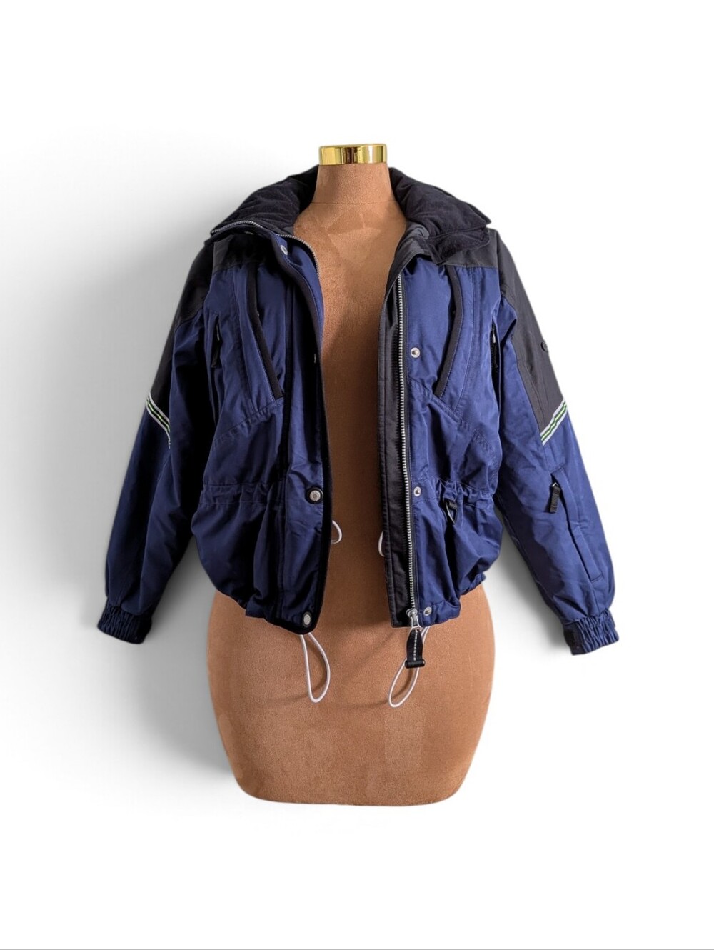 Vintage Obermeyer Blue & Black Insulated Ski Snow Jacket